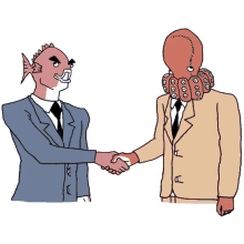 business fish quan handshake thank you nice to meet you