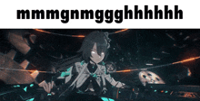 a picture of a girl with the words ' mmmmgnmgghhhh ' on the top