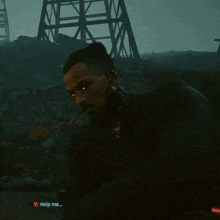 a video game screen shows a man talking to another man who says " takemura quiet "
