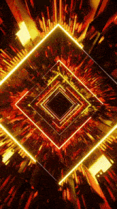 a cgi motion graphics and animated background of a square tunnel with glowing lights .