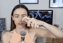 Sprayed On By Accident Concealer GIF - Sprayed On By Accident Concealer Concealer Brush GIFs