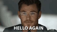 Hello Again Steve Abnesti GIF - Hello Again Steve Abnesti Chris Hemsworth GIFs