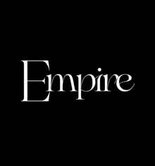 a black background with the word empire in white letters