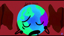 a cartoon drawing of a globe with the words earth misten