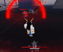 a screenshot of a video game shows a character with horns and a star that says " off "