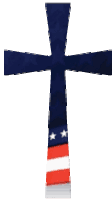America Cross Sticker