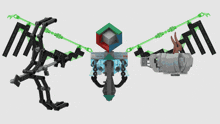 a model of a robot with a halo logo on it