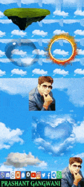a collage of pictures with the name prashant gangwani on the bottom right