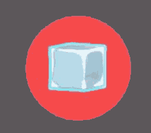 an ice cube is in a red circle .