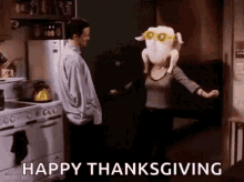 Happy Thanksgiving Turkey Dance GIF - Happy Thanksgiving Turkey Dance Friends GIFs