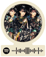 a spotify sticker with a picture of three girls and the spotify logo