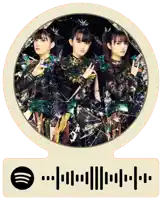 a spotify sticker with a picture of three girls and the spotify logo