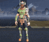 a video game character with a helmet and a backpack