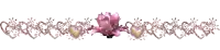 a pink flower sits in the middle of a border of hearts