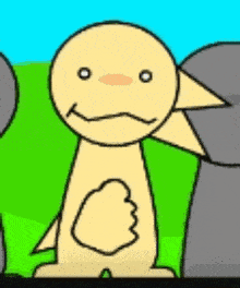 a cartoon dog is sitting next to a squirrel in a grassy field .