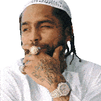 Thinking Dave East Sticker - Thinking Dave East Rich Problems Song Stickers