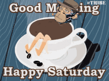 Happy Saturday Gm GIF - Happy Saturday Gm Coffee GIFs