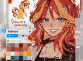 sunset shimmer from my little pony is on a tablet screen