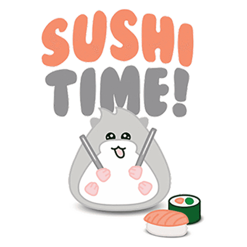Sushi Roll Sushi Time Sticker - Sushi Roll Sushi Time Japanese Cuisine Stickers