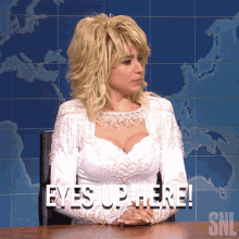 Eyes Up Here Dolly Parton GIF - Eyes Up Here Dolly Parton Saturday Night Live GIFs