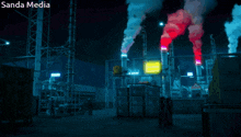 a picture of a factory with sanda media written on the bottom right