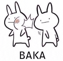 a couple of rabbits are standing next to each other and one of them is giving another rabbit a punch .