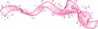 a pixel art of a pink ribbon with a bow on a white background .