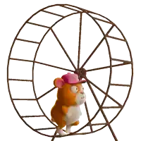 a hamster wearing a pink hat that says snoopy on it