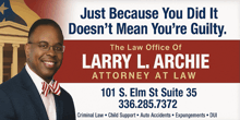 an ad for larry l archie attorney at law