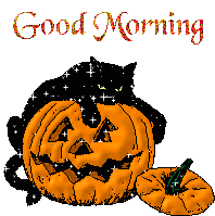 Good Morning Halloween Sticker - Good Morning Halloween Black Cat Stickers