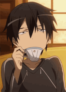Sasuke Coffee GIF - Sasuke Coffee Sleepy GIFs