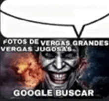 a picture of a joker with a speech bubble on it .