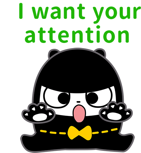 Pay Attention Ninja Bear Sticker - Pay Attention Ninja Bear I Want Your Attention Stickers