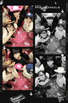 a group of people wearing cowboy hats and glasses with the words photo raze dazzle on the bottom right