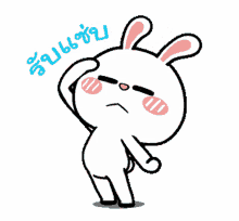 rabbit sticker bunny sticker line sticker white bunny white rabbit