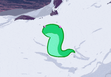 a drawing of a cat and a green snake