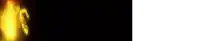 a painting of a red and orange flame on a black background
