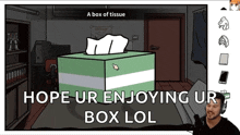 A Box Of Tissue Pull Out Tissue GIF - A Box Of Tissue Pull Out Tissue Otakus Adventure GIFs