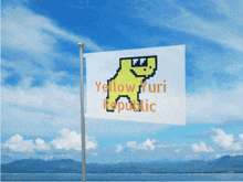 a flag with yellow yuri republic on it