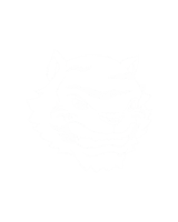 a black and white drawing of a tiger 's head on a white background
