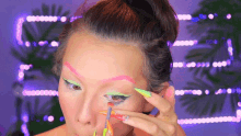 eyeliners under the eye area careful makeup tutorial neon makeup