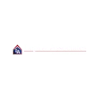 a red white and blue logo for a company called ia
