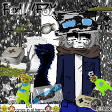 a fox / f3x poster with teletubbies on it