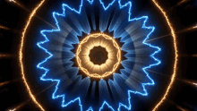 a kaleidoscope of lightning strikes in a circle