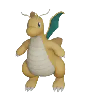 a 3d model of a yellow and white dragon with wings on a white background