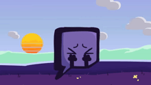 a cartoon character with a speech bubble and tears in his eyes