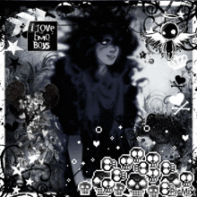 a picture of a girl with the words i love emo boys