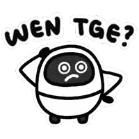 a black and white cartoon character with the words wen tge written above it .