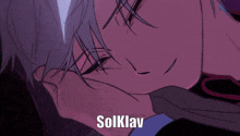 a drawing of a person with the name solklav on the bottom right