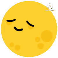a cartoon drawing of a yellow circle with a face on it